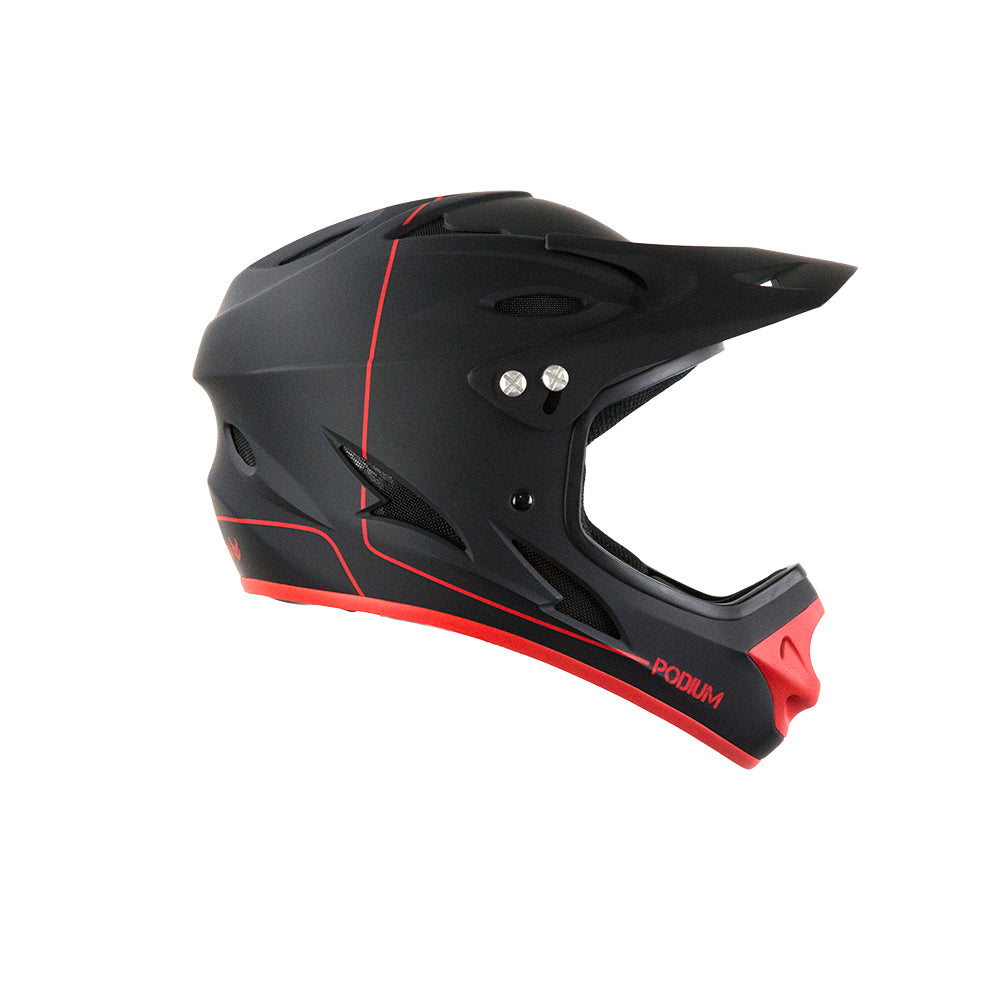 Demon Podium Full Face Bicycle Helmet- Black/Red