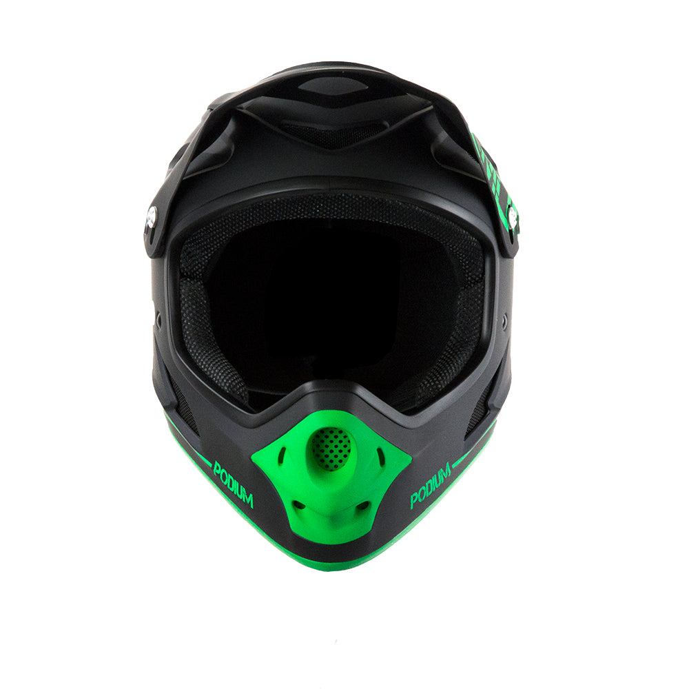 Demon Podium Full Face Bicycle Helmet- Black/Green