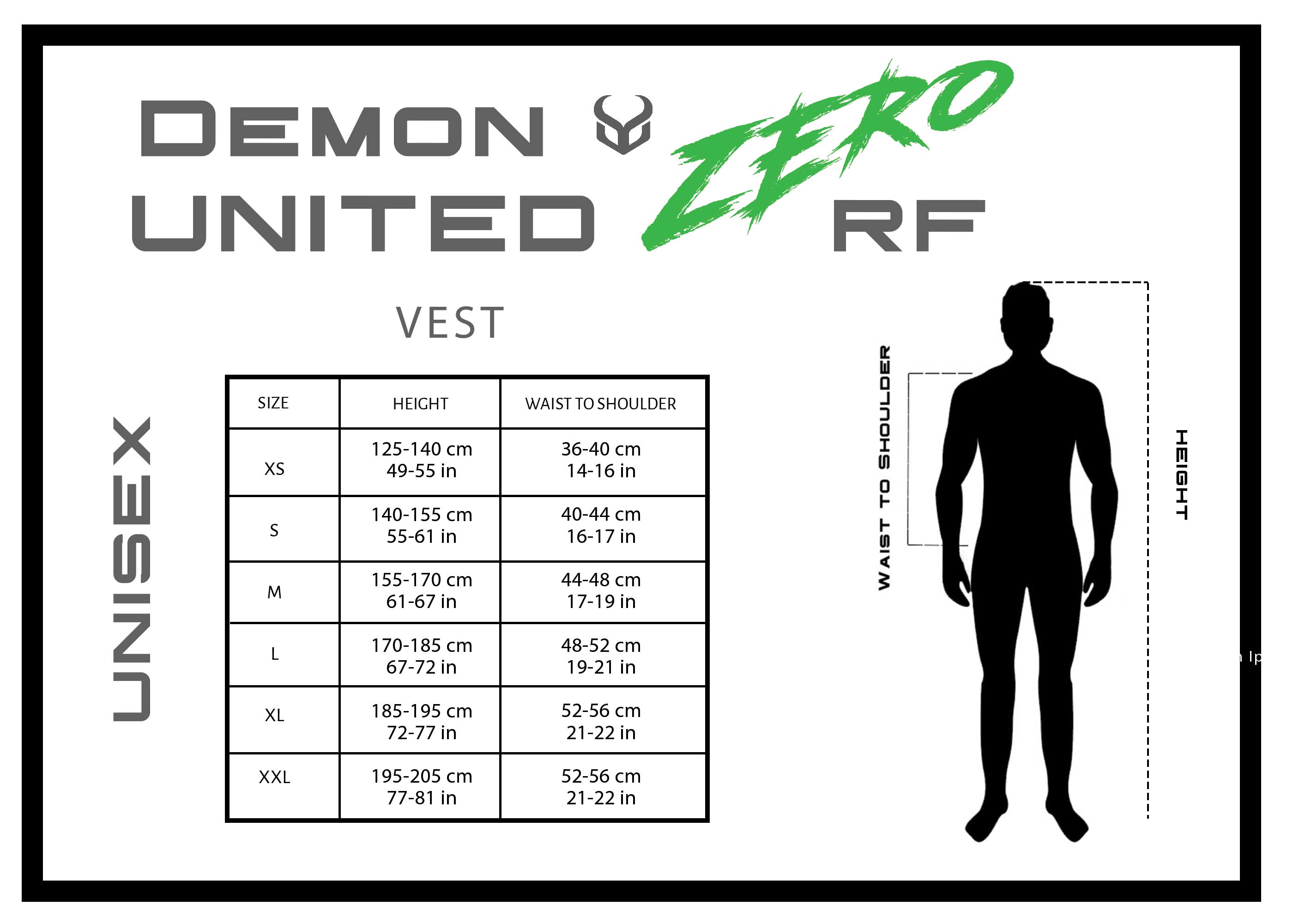 Demon Zero RF D3O Unisex Ski/Snowboard Vest (Youth through Adult sizes)